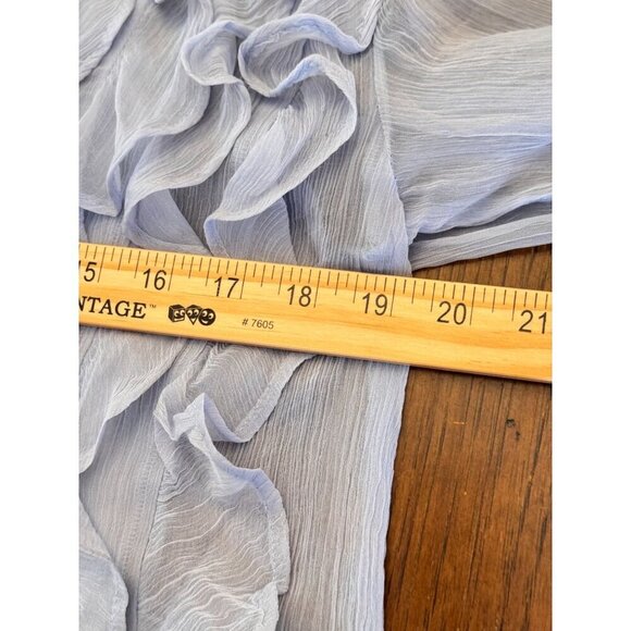 NWT J. Crew 100% Cupro Sheer Ruffle Front Blouse Size 00 Light Blue OP $79.99 - Picture 9 of 11